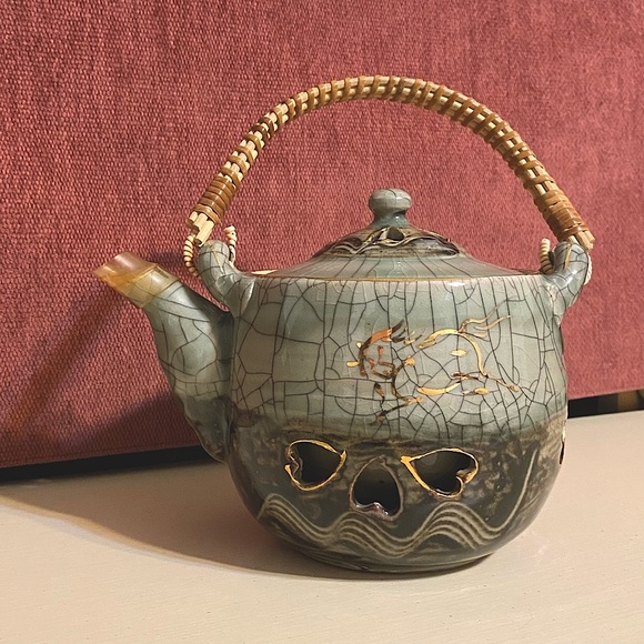 1940βs 6-Piece Japanese Somayaki Double-Wall Tea Set - Picture 4 of 15